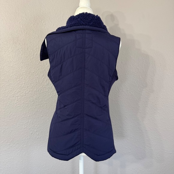 PrAna Women's Size M Navy Blue Diva Moto Mixed Materials Sweater Vest - Picture 2 of 12